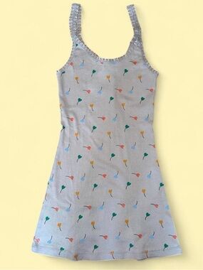 Sweet Child y2k extra long fitted Tank top Floral Fairycore Whimsical Sz SMALL